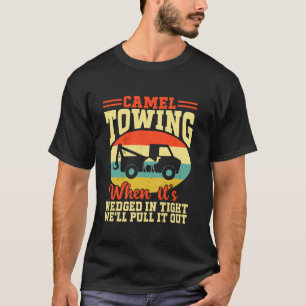 T-shirt Amusant Adulte Chameau Towing Rétro Dire Long S