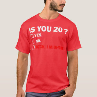 T-shirt Amusant Adulte vingt 20 ans Anniversaire Cadeau 20