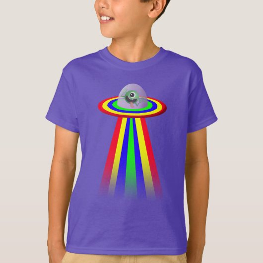 T-shirt Amusant Alien arc-en-ciel (Devant)