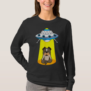 T-shirt Amusant Alien Ufo Capturer Pitbull