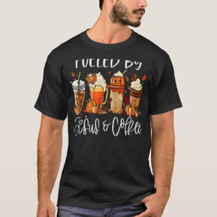 T-shirt Amusant Alimenté Par Café Jésus Louvain À Caféine 