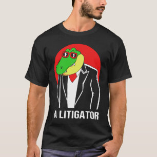 T-shirt Amusant Alligator Crocodile Avocat Avocat Litiga
