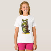 T-shirt Amusant alligator stupide mangeant une salade. (Devant entier)
