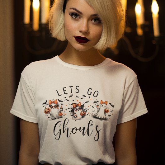 T-shirt Amusant Allons-y les Fantômes Halloween