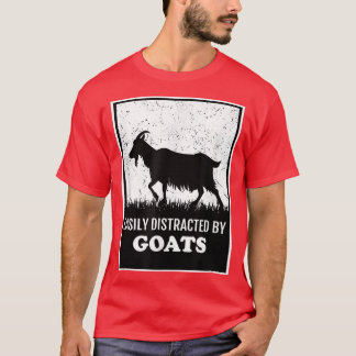 T-shirt Amusant Amateur De Chèvre Agricole Facilement Dist