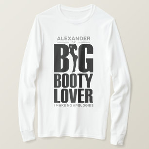 T-shirt AMUSANT Amateur de gros derrière avec le nom Black