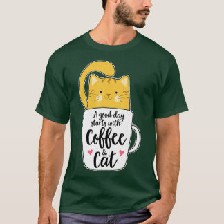 T-shirt Amusant Amoureux des chats de Mug de café orange