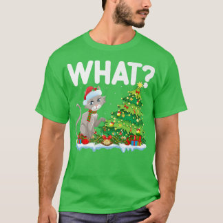 T-shirt Amusant Amoureux des chats Xmas Lights Père Noël C