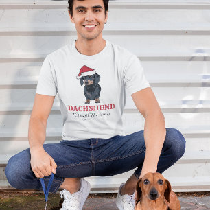 T-shirt Amusant animal de Noël Dachshund À Travers La Ne