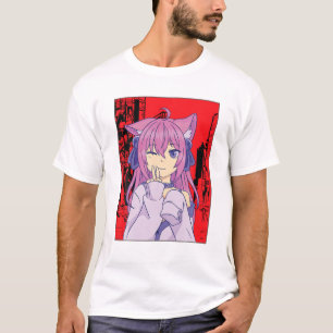 T-shirt Amusant Anime Japonais Yeux Ado Personnages fille 