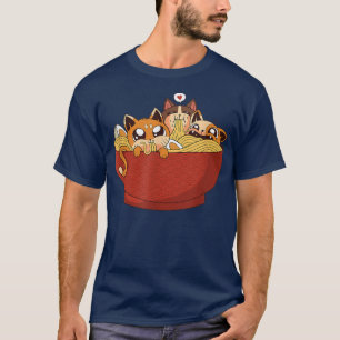 T-shirt Amusant Anime Ramen Chats Kawaii Neko Noodle japon