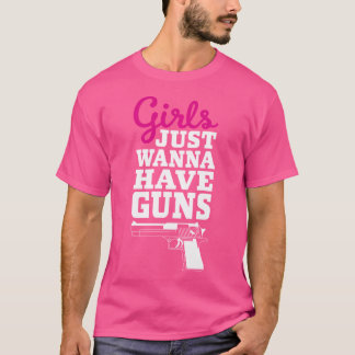 T-shirt Amusant Arme À Feu Dit Que Les Filles Voulaient Ju