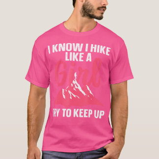 T-shirt Amusant Art De Randonnée Pour Femmes Filles Hiker 
