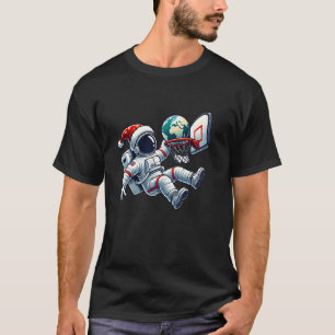 T-shirt Amusant astronaute de Santa Hat Dunking Earth Bask