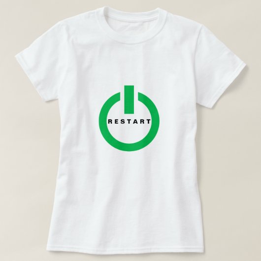T-shirt amusant avec bouton de réinitialisation et (Design devant)