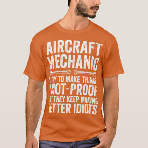 T-shirt Amusant avion mécanique Fixation avions