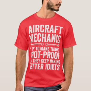T-shirt Amusant avion mécanique Fixation avions
