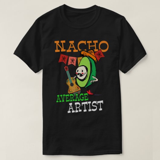 T-shirt Amusant Avocado Sombrero Fiesta Nacho Artiste moye (Design devant)