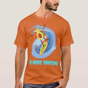 T-shirt Amusant Avocado Surf Big Waves