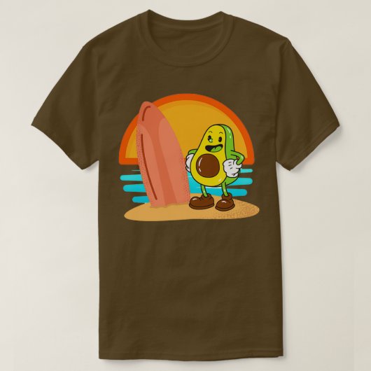 T-shirt Amusant Avocado Surfing 64 (Design devant)