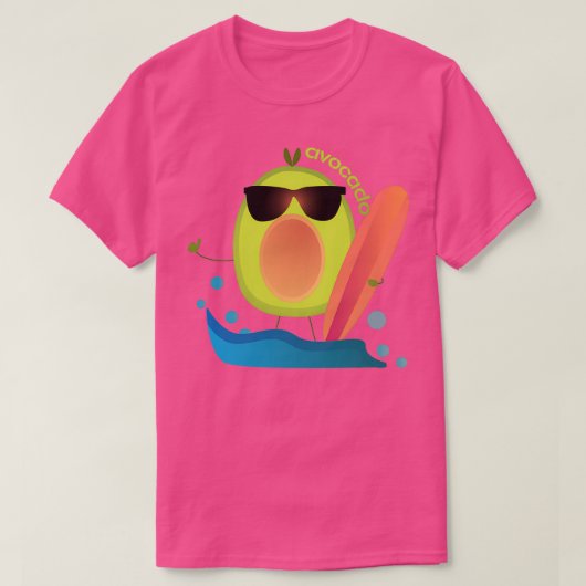 T-shirt Amusant Avocado Surfing Cute Funny Avocado (Design devant)