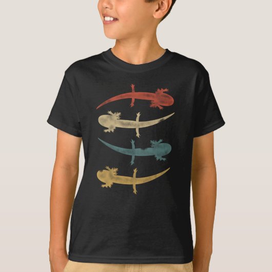 T-shirt Amusant Axolotl Lover 80s Style Retro Distressed (Devant)