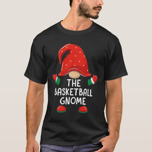 T-shirt Amusant Basketball Gnome Christmas Matching Famill (Devant)