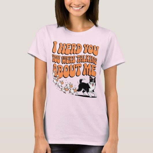 T-shirt Amusant Bordure Collie Herding Sheep Conception de (Devant)