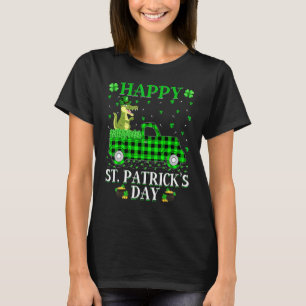 T-shirt Amusant Buffalo Plaid Green Truck Alligator St Pat