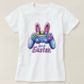 T-shirt Amusant Bunny Gamer Contrôleur Pâques (Design devant)