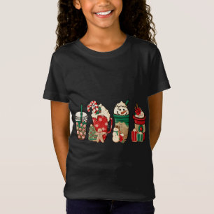 T-Shirt Amusant café de Noël Cute Snowman Latte Xm