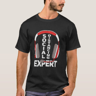 T-shirt Amusant casque de jeu Distances sociales Expert Ga