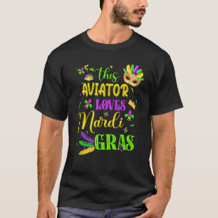T-shirt Amusant Cet Aviateur Aime Mardi Gras Festival Carn