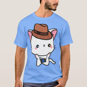 T-shirt Amusant Chat Angora Est En Train De Tenir Une Camé