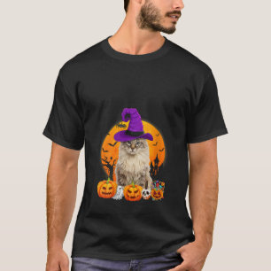 T-shirt Amusant Chat Curl Américain Halloween sorcier Citr