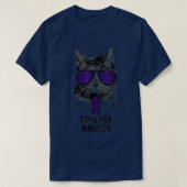T-shirt Amusant Chat Epilepsie Sensibilisation Violet Lune (Design devant)