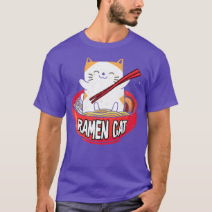 T-shirt Amusant chat Ramen nouilles Design pour chat et Ra