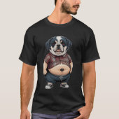 T-shirt Amusant Chien gras Design d'art ; Chien gras amour (Devant)