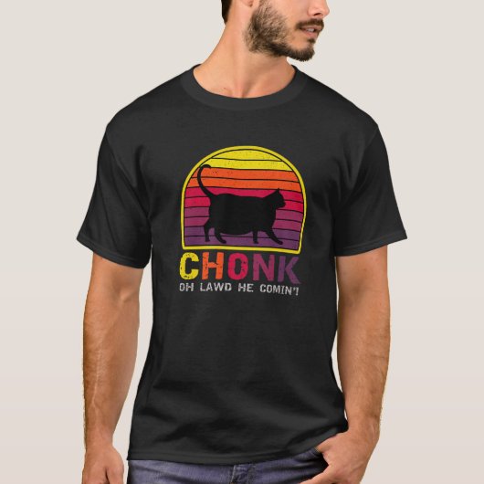T-shirt Amusant Chonk Scale Chat Mèmes de mème de chat (Devant)