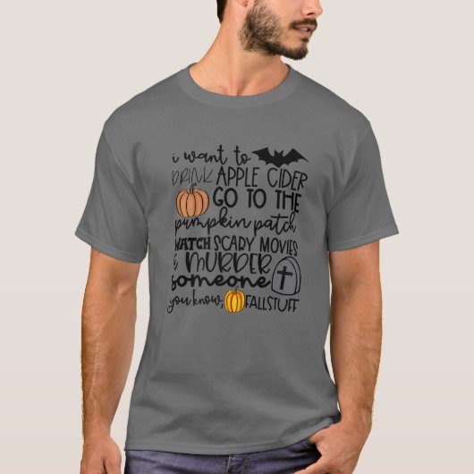 T-shirt Amusant Chute Stuff Apple Cider Citrouille Patch H (Devant)