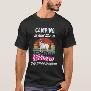 T-shirt Amusant Conception Camping Retro Unicorn Vintage S