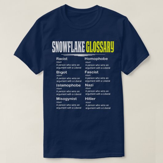 T-shirt Amusant Conception Conservatrice Glossaire Flocon (Design devant)