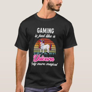 T-shirt Amusant Conception de Jeu Retro Unicorn Vintage Su