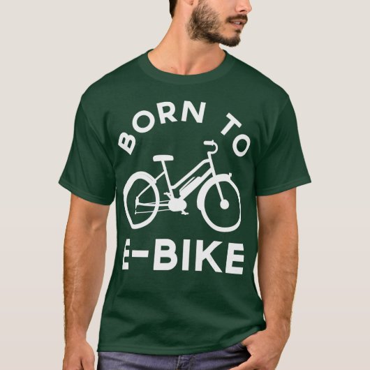 T-shirt Amusant Conception de vélo électrique Né à EBike (Devant)
