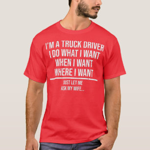T-shirt Amusant Conducteur De Camion Mari Demander À Ma Fe