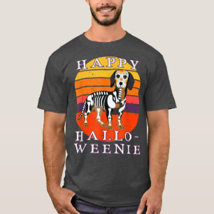 T-shirt Amusant Dachshund Halloween Weenie Chien Happy Hal