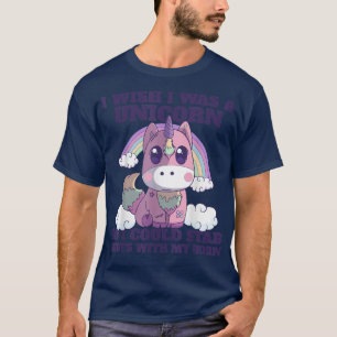 T-shirt Amusant Déplaisant Kawaii Pastel Goth Unicorn Cute