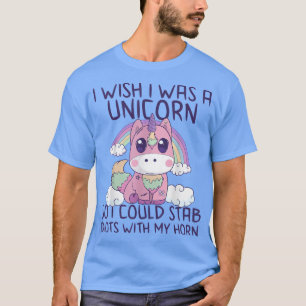 T-shirt Amusant Déplaisant Kawaii Pastel Goth Unicorn Cute