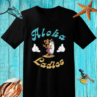 T-shirt Amusant design rétro surf avec chien - Aloha