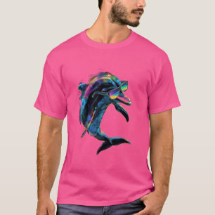 T-shirt Amusant Dolphin Lover Graphic Beach Vacances Rétro